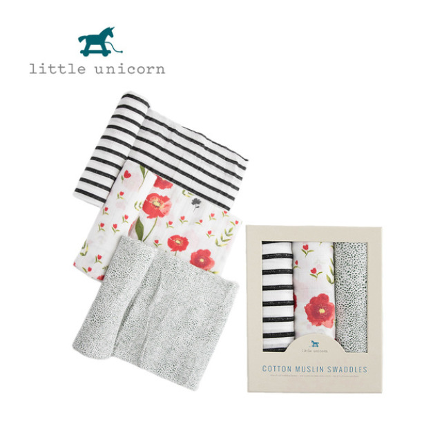 【Little Unicorn】純棉紗布巾三入組 夏日花漾2.0 【Little Unicorn】純棉紗布巾三入組 夏日花漾2.0