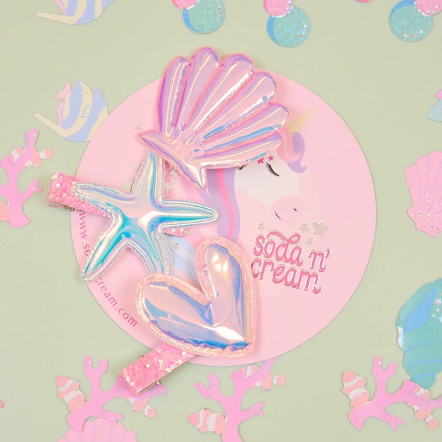 【soda n' cream】夢幻飾品-髮夾-浪漫海底世界(一組共3個髮夾)