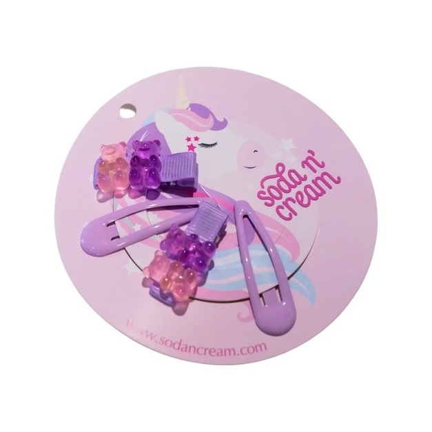 【soda n' cream】夢幻飾品-髮夾-Gummy 熊熊糖(一組共4個髮夾-如遇商品缺貨則隨機出貨不挑款)