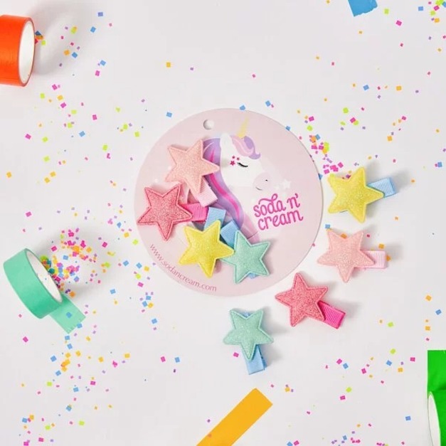 【soda n' cream】夢幻飾品-髮夾-星星寶貝(一組共4個髮夾)