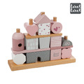 『新品現貨』【Label Label】木質積木屋疊疊樂-粉色 『新品現貨』【Label Label】木質積木屋疊疊樂-粉色