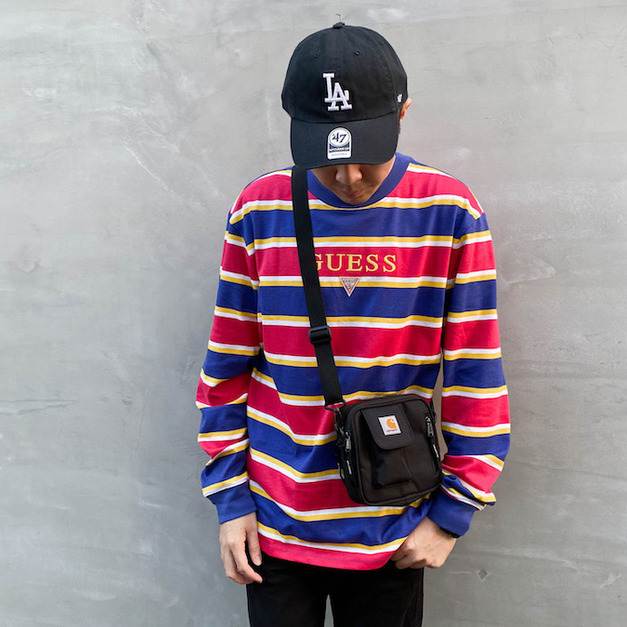 【K】❓GUESS 經典LOGO 藍紫混色 條紋Tee 【K】❓GUESS 經典LOGO 藍紫混色 條紋Tee