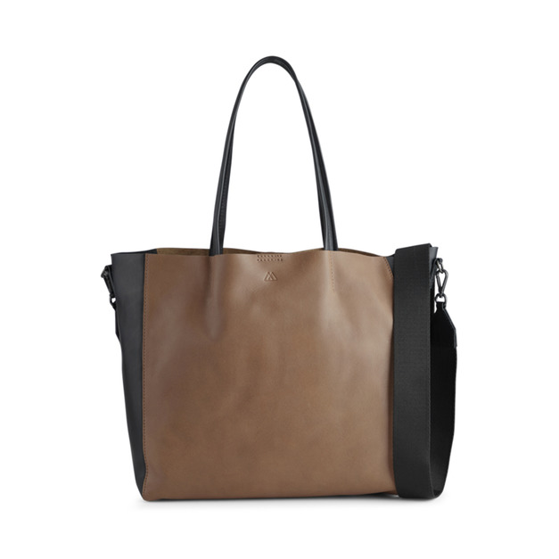 MARKBERG Reese 丹麥手工牛皮個性寬帶托特包 肩揹包 手提包(焦糖奶茶+黑) MARKBERG Reese 丹麥手工牛皮個性寬帶托特包 肩揹包 手提包(焦糖奶茶+黑)