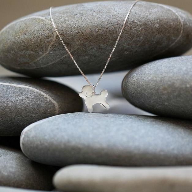 手工925純銀【玩具貴賓犬剪影 鎖骨項鍊】哼哼~人家可是個貴族呢 手工925純銀【玩具貴賓犬剪影 鎖骨項鍊】哼哼~人家可是個貴族呢