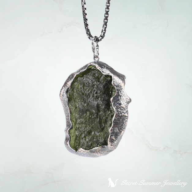 【捷克隕石】925純銀 裸石客製化包框 - 母子項鍊 【捷克隕石】925純銀 裸石客製化包框 - 母子項鍊