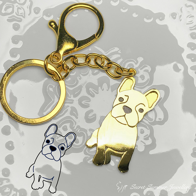 【法國鬥牛犬】黃銅鑰匙圈 【法國鬥牛犬】黃銅鑰匙圈