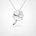 手工925純銀 x 天然寶石【送給妳最真誠的祝福】生日石項鍊.立體幸運草項鍊_1 手工925純銀 x 天然寶石【送給妳最真誠的祝福】生日石項鍊.立體幸運草項鍊_1