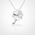 手工925純銀 x 天然鑽石【送給妳最真誠的祝福】立體幸運草項鍊.生日.情人節.祝福升職禮物 手工925純銀 x 天然鑽石【送給妳最真誠的祝福】立體幸運草項鍊.生日.情人節.祝福升職禮物