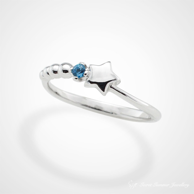 手工925純銀x天然寶石【生日石系列】星星戒指 / 尾戒 手工925純銀x天然寶石【生日石系列】星星戒指 / 尾戒