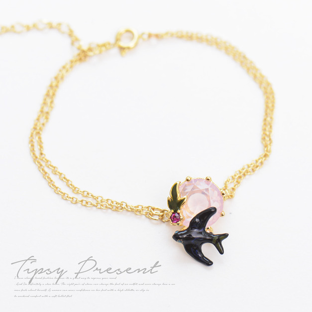 手鍊 水鑽 合金 可愛小燕子 手鍊 微醺 禮物 手鍊 水鑽 合金 可愛小燕子 手鍊 微醺 禮物