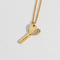 NOONOO FINGER HEART KEY NECKLACE 鑰匙 鋯石 鍍K金 項鍊 (現貨)_2 NOONOO FINGER HEART KEY NECKLACE 鑰匙 鋯石 鍍K金 項鍊 (現貨)_2