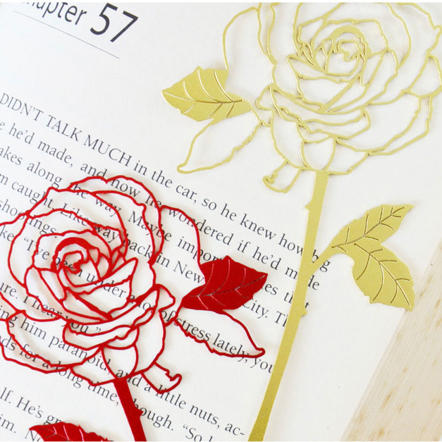 【Desk+1】玫瑰書籤(3色)