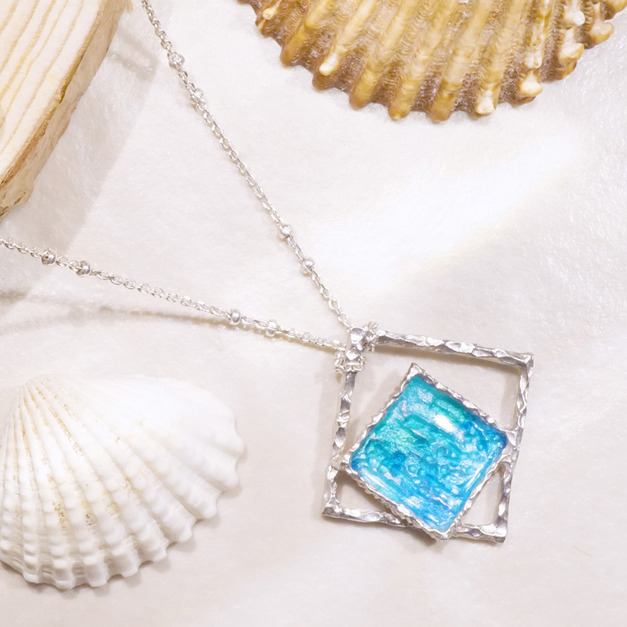 【Chia Jewelry】海洋系列-極簡海洋珐瑯銀項鍊A