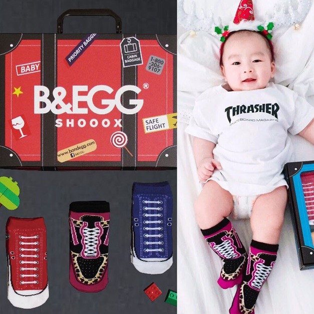 【B&EGG】SHOOX (童襪3入禮盒組)-三款