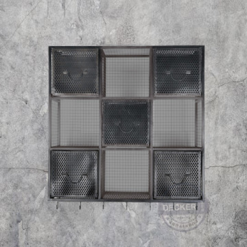 Vintage仿舊工業掛飾 廚房鐵架掛勾 鐵籠九宮格掛架 Vintage仿舊工業掛飾 廚房鐵架掛勾 鐵籠九宮格掛架