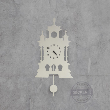 城堡鐵鐘 (白) - 北歐風家飾 鐘擺鐵鐘 歐式家居 城堡鐵鐘 (白) - 北歐風家飾 鐘擺鐵鐘 歐式家居