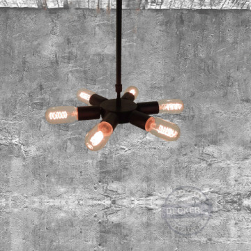 光芒六頭吊燈 - 工業風啞光吊燈 空間氣氛燈飾 光芒六頭吊燈 - 工業風啞光吊燈 空間氣氛燈飾
