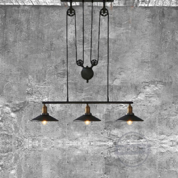 滑輪吊燈 直排3頭 - Loft工業風格 工業設計燈飾 滑輪吊燈 直排3頭 - Loft工業風格 工業設計燈飾