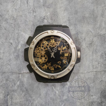 機械錶掛鐘 B款 (黑) - Loft工業家飾 鏤空機芯 可動齒輪 機械錶掛鐘 B款 (黑) - Loft工業家飾 鏤空機芯 可動齒輪