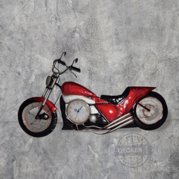 紅哈雷鐵皮掛飾 - 工業風家飾 3D立體鐵件 機車造型掛鐘 紅哈雷鐵皮掛飾 - 工業風家飾 3D立體鐵件 機車造型掛鐘