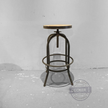 克林特升降吧台椅 (黑/綠) - Vintage仿舊工業 銹鐵老榆木 克林特升降吧台椅 (黑/綠) - Vintage仿舊工業 銹鐵老榆木