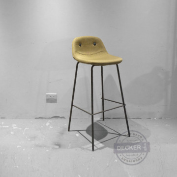 艾克吧台椅(綠/灰) - 簡約設計 北歐風麻布軟墊吧椅 磨砂鐵件 艾克吧台椅(綠/灰) - 簡約設計 北歐風麻布軟墊吧椅 磨砂鐵件