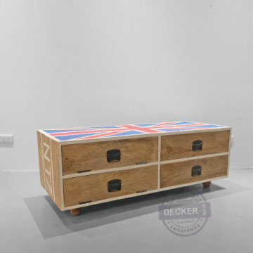 英倫國旗茶几 - 英式復古風格 實木家具 收納矮櫃邊桌 英倫國旗茶几 - 英式復古風格 實木家具 收納矮櫃邊桌