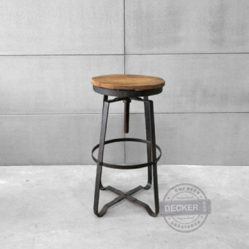 X升降吧台椅 - 工業風家具 老榆木 鏽鐵設計 X升降吧台椅 - 工業風家具 老榆木 鏽鐵設計