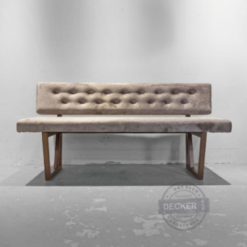 波頓絨布長凳 160cm - 灰絨布軟墊 優雅設計 背靠雙人餐椅 波頓絨布長凳 160cm - 灰絨布軟墊 優雅設計 背靠雙人餐椅