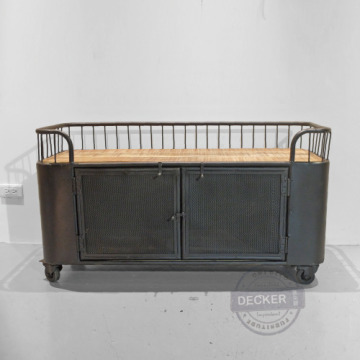 歐佛爾收納櫃 矮 - 印度重工業風 Vintage實木鐵件 滾輪邊櫃 歐佛爾收納櫃 矮 - 印度重工業風 Vintage實木鐵件 滾輪邊櫃