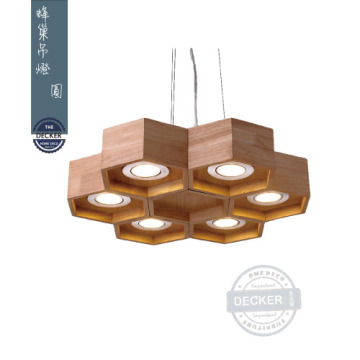 蜂巢圓型吊燈 5燈 - Nordic Style 北歐燈飾 實木設計吊燈 蜂巢圓型吊燈 5燈 - Nordic Style 北歐燈飾 實木設計吊燈