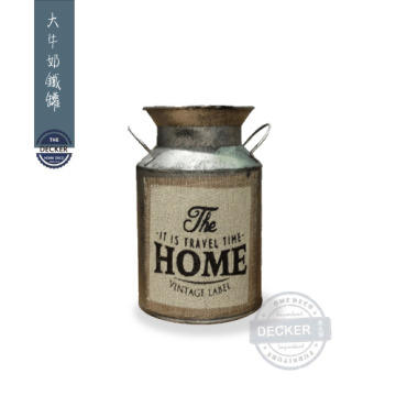 大牛奶鐵罐 - 工業風家飾 復古麻布鋁罐 道具擺飾 大牛奶鐵罐 - 工業風家飾 復古麻布鋁罐 道具擺飾