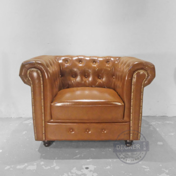 尼爾單人沙發 (棕) - 法式古典 老式設計 復古沙發 尼爾單人沙發 (棕) - 法式古典 老式設計 復古沙發
