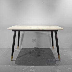 亞理餐桌 130cm - 典雅大理石方桌 黑金配色 古典雲石 亞理餐桌 130cm - 典雅大理石方桌 黑金配色 古典雲石