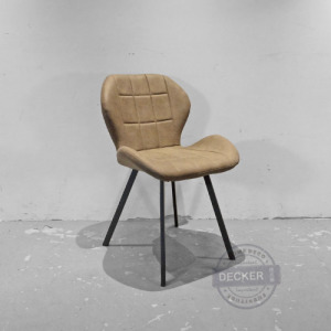 喬格餐椅 (灰/咖啡) - 現代簡約設計 格紋厚皮革 喬格餐椅 (灰/咖啡) - 現代簡約設計 格紋厚皮革