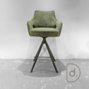 夏蘿旋轉吧台椅 (綠) - 扶手吧台椅 180度回彈旋轉 老式螺紋 夏蘿旋轉吧台椅 (綠) - 扶手吧台椅 180度回彈旋轉 老式螺紋