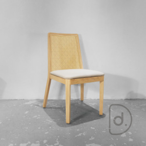 芮本餐椅 (灰/橘) - 藤編藝術 實木餐椅 舒適軟墊 芮本餐椅 (灰/橘) - 藤編藝術 實木餐椅 舒適軟墊