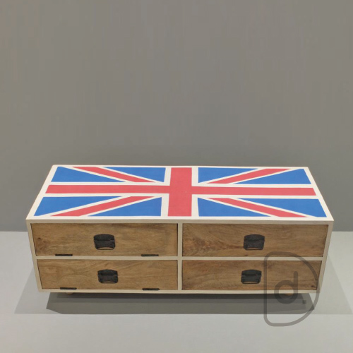 英倫國旗茶几 120cm - 英式復古風格 實木家具 收納矮櫃邊桌 英倫國旗茶几 120cm - 英式復古風格 實木家具 收納矮櫃邊桌