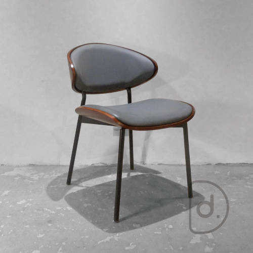 莫西餐椅 (深灰皮) - 曲木板設計 皮革厚軟墊 舒適餐椅 莫西餐椅 (深灰皮) - 曲木板設計 皮革厚軟墊 舒適餐椅