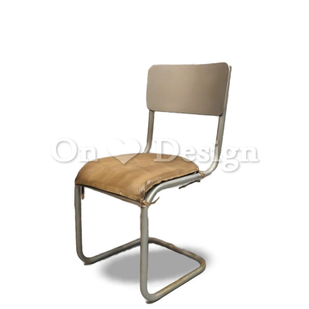 LOFT 工業家具 復古仿舊鐵件 真皮座墊 咖啡廳 餐廳咖啡色 佐伊餐椅-淺咖 LOFT 工業家具 復古仿舊鐵件 真皮座墊 咖啡廳 餐廳咖啡色 佐伊餐椅-淺咖