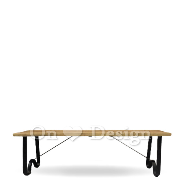 法式鄉村家具 LOFT工業 VINTAGE鑄黑鐵實木 咖啡桌 W型長凳-150 法式鄉村家具 LOFT工業 VINTAGE鑄黑鐵實木 咖啡桌 W型長凳-150