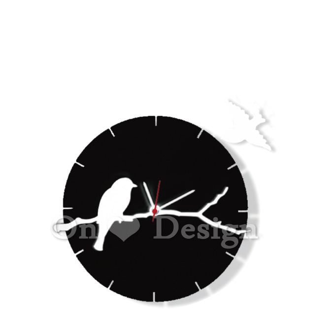 Loft 北歐  鐵件 風格 客廳 走廊掛鐘 趣味設計 小鳥歸巢 鐵合鋅掛鐘 - 黑底   Loft 北歐  鐵件 風格 客廳 走廊掛鐘 趣味設計 小鳥歸巢 鐵合鋅掛鐘 - 黑底