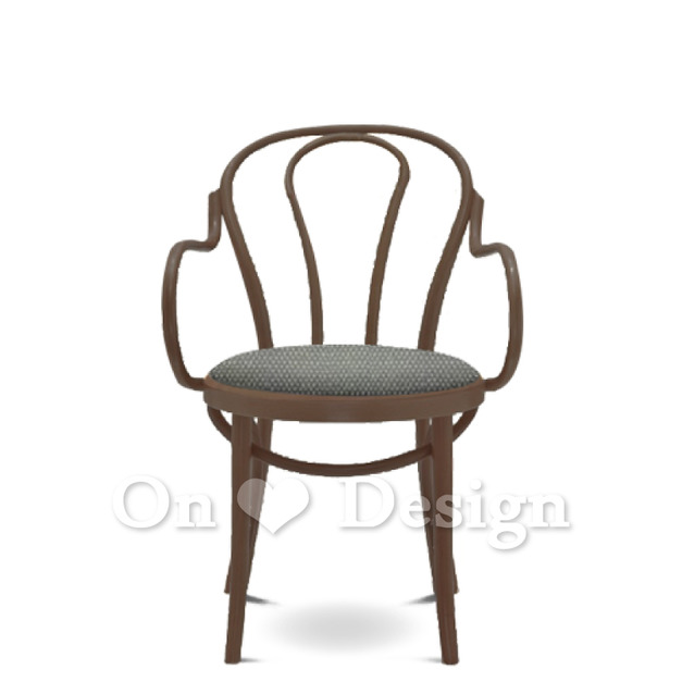 歐洲進口品牌 POLISH FAMEG Furniture 設計款 B-18 彎木扶手餐椅 - 胡桃色 椅墊版 歐洲進口品牌 POLISH FAMEG Furniture 設計款 B-18 彎木扶手餐椅 - 胡桃色 椅墊版