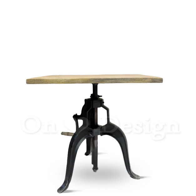 LOFT工業家具 布朗木面 鑄鐵 升降 餐桌 實木方桌-70CM LOFT工業家具 布朗木面 鑄鐵 升降 餐桌 實木方桌-70CM