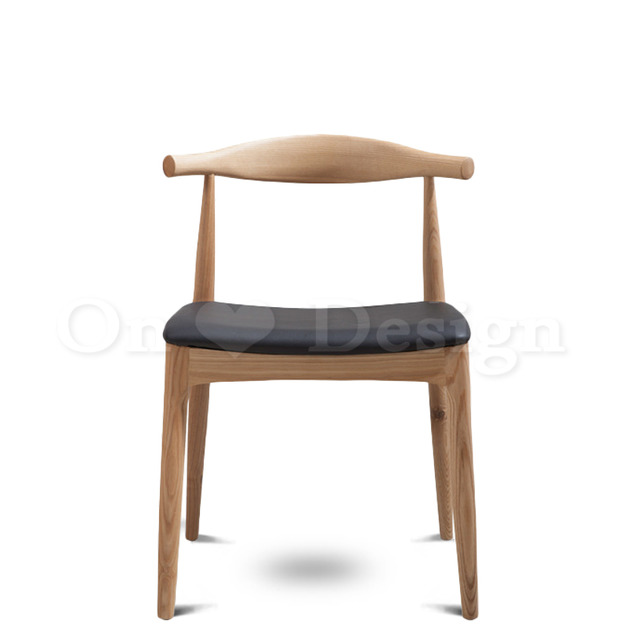 北歐 經典 餐廳 芬蘭極簡風 實木 牛角椅 餐椅 原木 黑墊