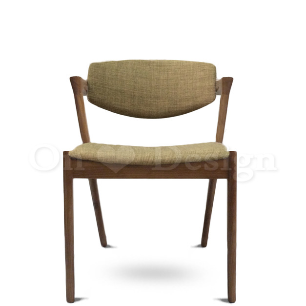 丹麥大師設計 flap-back 反拍餐椅 皮革專區 櫻桃木色/綠麻布 (複刻版)