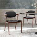 特價-北歐極簡 設計款 餐廳椅 反拍餐椅 皮革專區 鐵 胡桃色/黑咖皮 (複刻版)_1 特價-北歐極簡 設計款 餐廳椅 反拍餐椅 皮革專區 鐵 胡桃色/黑咖皮 (複刻版)_1