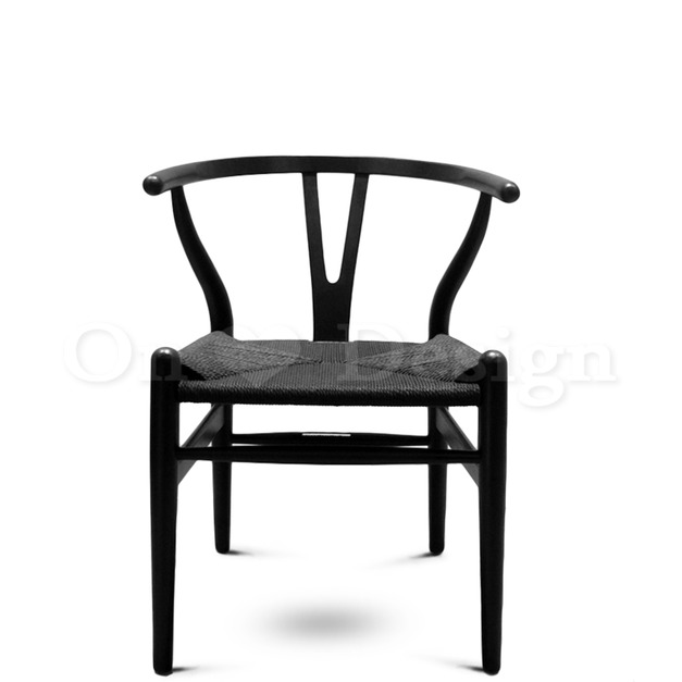 經典 餐廳 歐芬蘭極簡風 實木Y Chair餐椅 100% 黑木/黑藤 (復刻板)