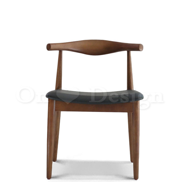 北歐 經典 餐廳 芬蘭極簡風 實木 牛角椅 餐椅 胡桃 黑墊