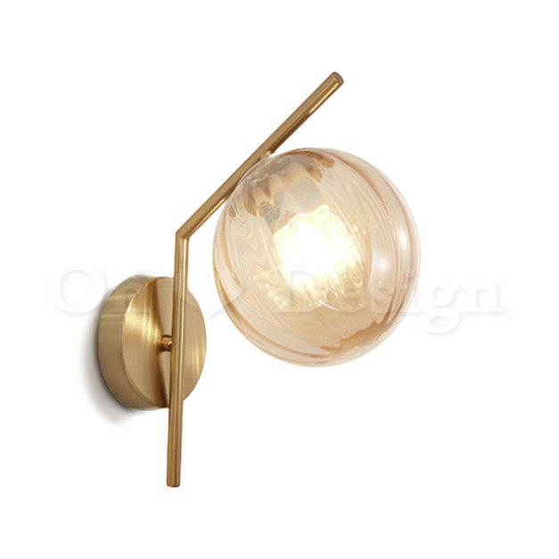 北歐 極簡 設計師的燈款 走道燈 金屬 鍍金 直紋玻璃  恆星 壁燈 B款-琥珀 北歐 極簡 設計師的燈款 走道燈 金屬 鍍金 直紋玻璃  恆星 壁燈 B款-琥珀